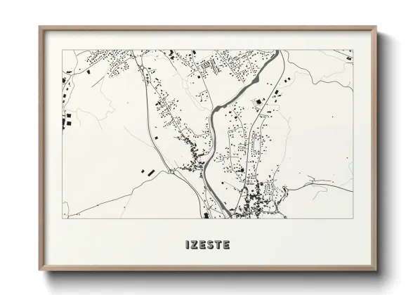 Une affiche de carte sur Izeste