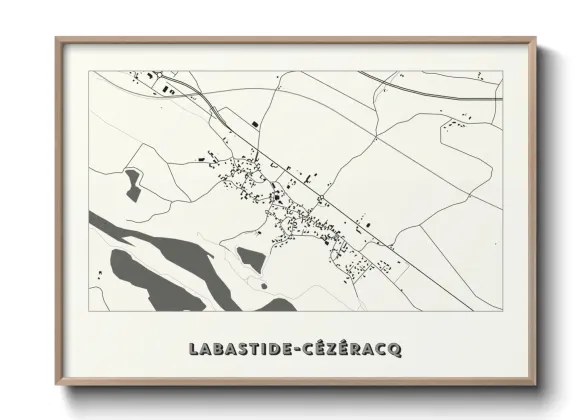 Une affiche de carte sur Labastide-Cézéracq