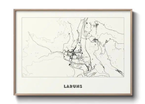 Une affiche de carte sur Laruns