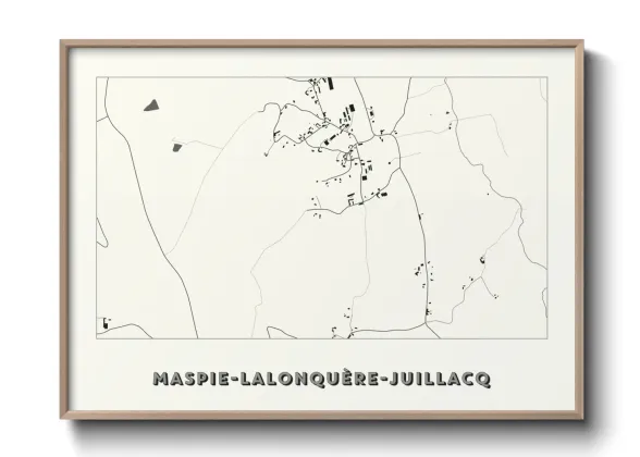 Une affiche de carte sur Maspie-Lalonquère-Juillacq