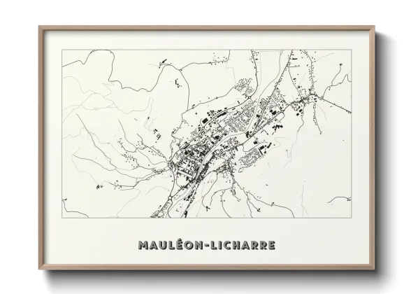 Une affiche de carte sur Mauléon-Licharre