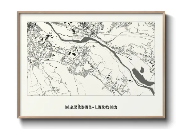 Une affiche de carte sur Mazères-Lezons