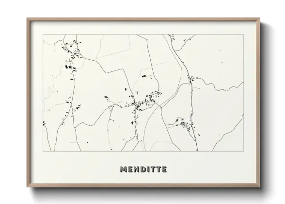 Une affiche de carte sur Menditte