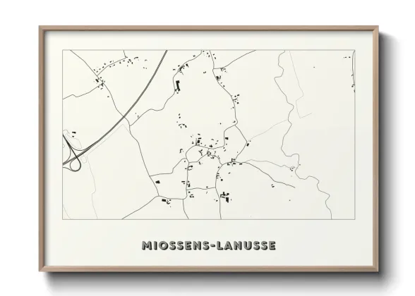 Une affiche de carte sur Miossens-Lanusse