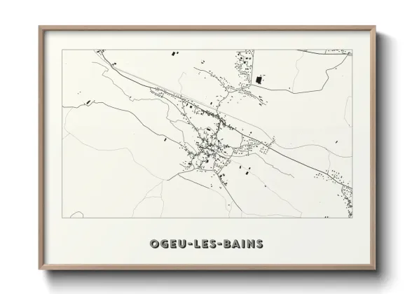 Une affiche de carte sur Ogeu-les-Bains