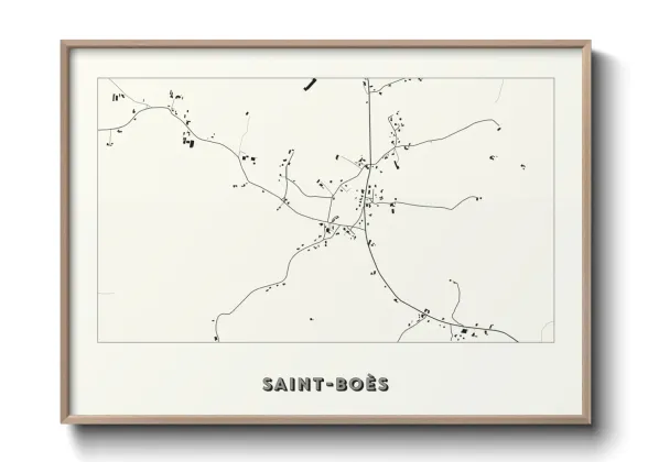 Une affiche de carte sur Saint-Boès