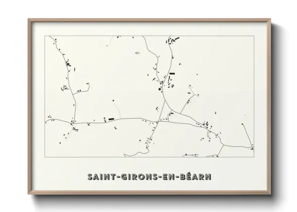 Une affiche de carte sur Saint-Girons-en-Béarn