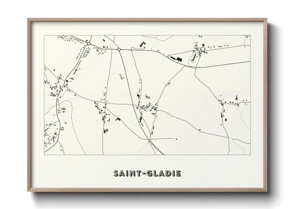 Une affiche de carte sur Saint-Gladie