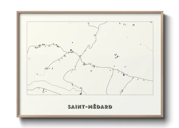 Une affiche de carte sur Saint-Médard