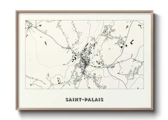 Une affiche de carte sur Saint-Palais