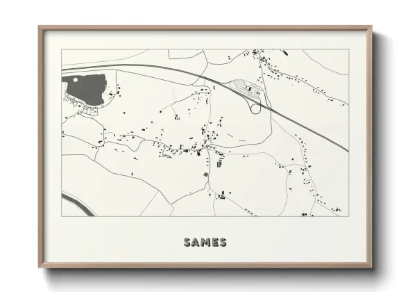 Une affiche de carte sur Sames