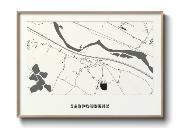 Une affiche de carte sur Sarpourenx