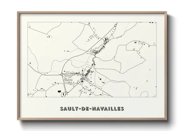 Une affiche de carte sur Sault-de-Navailles