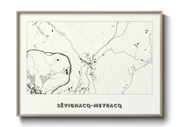Une affiche de carte sur Sévignacq-Meyracq
