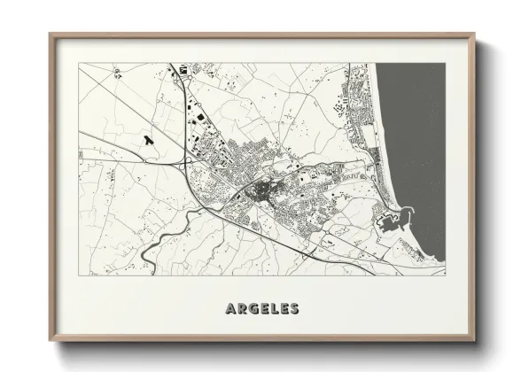 Une affiche de carte sur Argeles