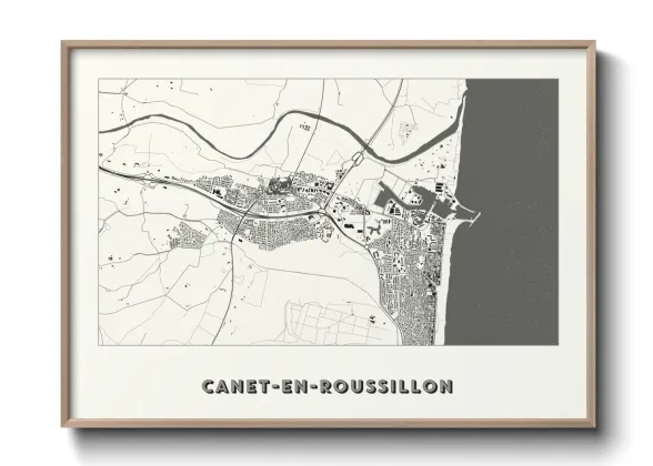 Une affiche de carte sur Canet-en-Roussillon
