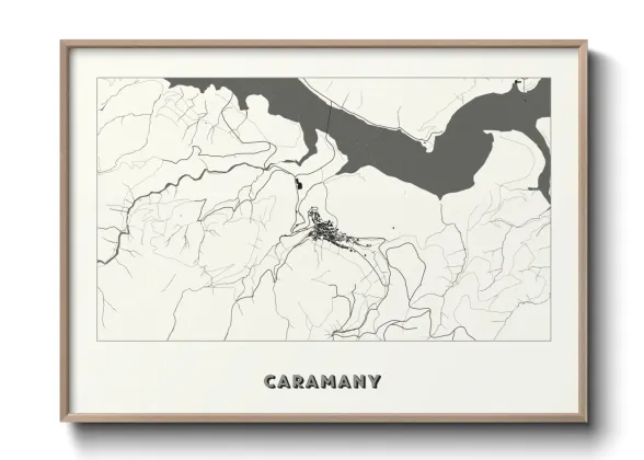 Une affiche de carte sur Caramany