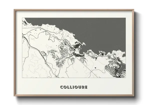 Une affiche de carte sur Collioure