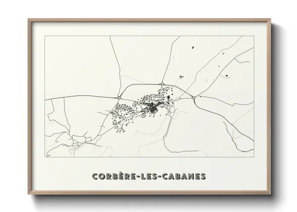 Une affiche de carte sur Corbère-les-Cabanes