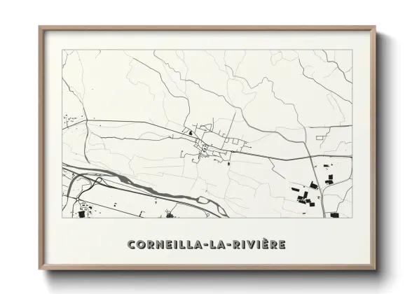 Une affiche de carte sur Corneilla-la-Rivière
