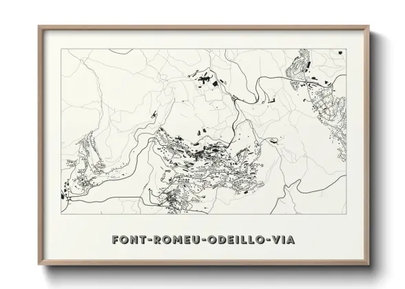 Une affiche de carte sur Font-Romeu-Odeillo-Via