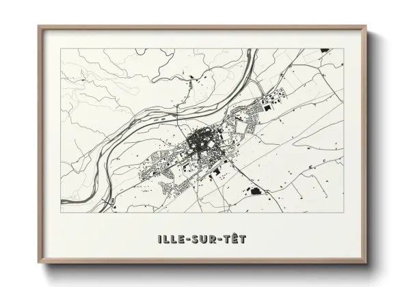 Une affiche de carte sur Ille-sur-Têt