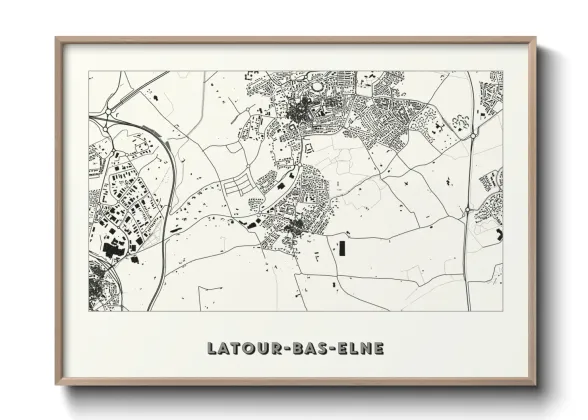 Une affiche de carte sur Latour-Bas-Elne