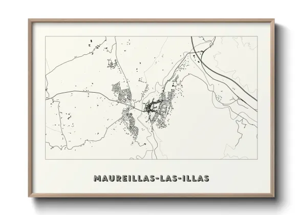 Une affiche de carte sur Maureillas-las-Illas