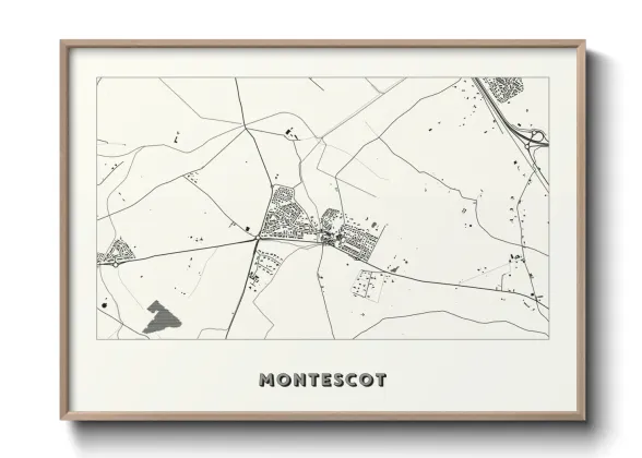 Une affiche de carte sur Montescot