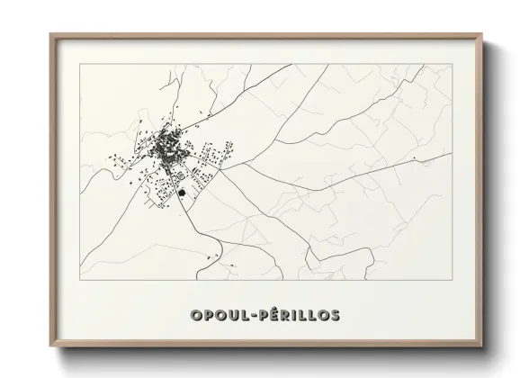 Une affiche de carte sur Opoul-Périllos