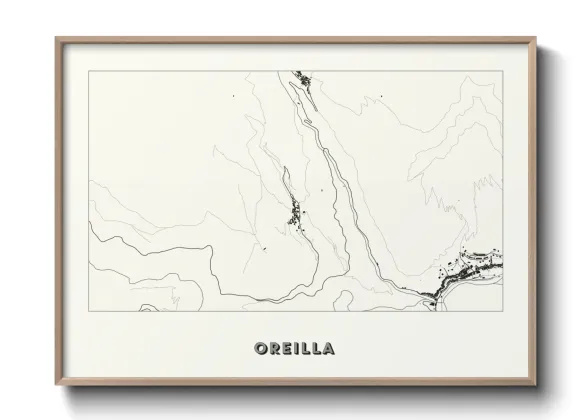 Une affiche de carte sur Oreilla