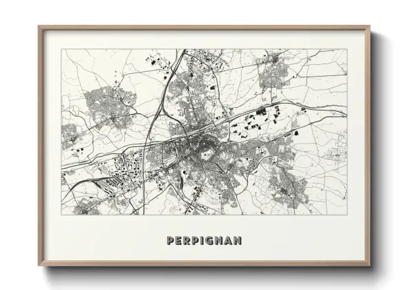 Une affiche de carte sur Perpignan