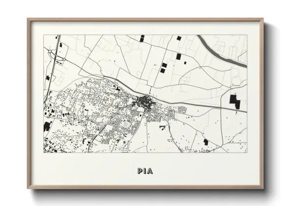 Une affiche de carte sur Pia