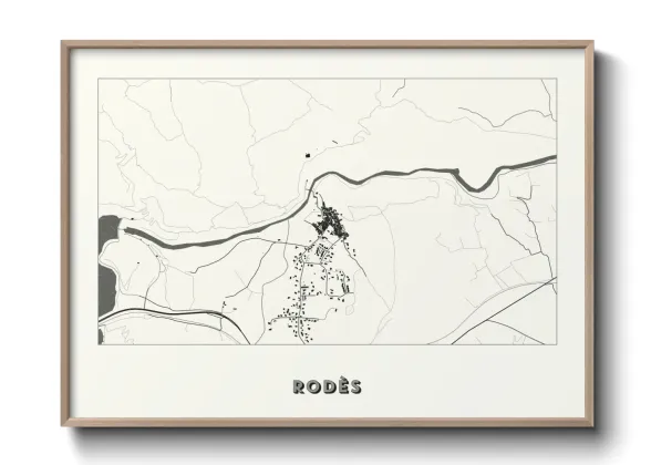 Une affiche de carte sur Rodès