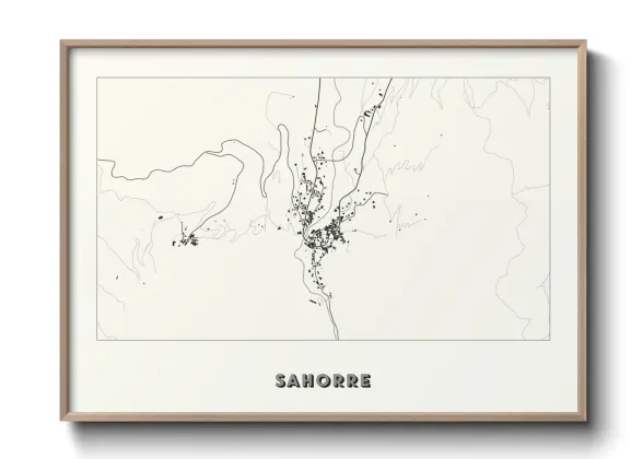 Une affiche de carte sur Sahorre