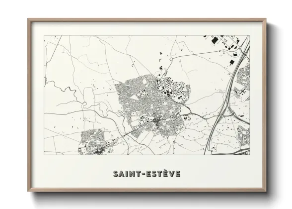 Une affiche de carte sur Saint-Estève