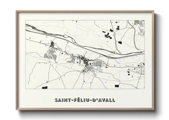Une affiche de carte sur Saint-Féliu-d'Avall