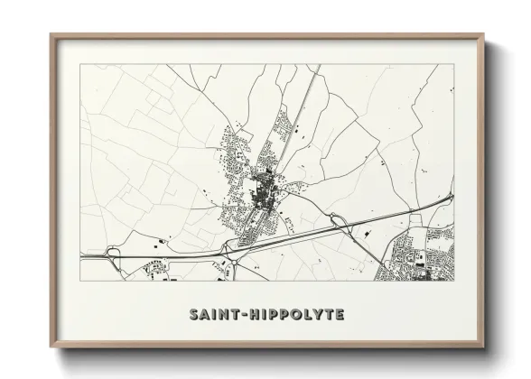 Une affiche de carte sur Saint-Hippolyte
