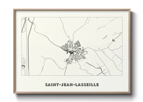 Une affiche de carte sur Saint-Jean-Lasseille
