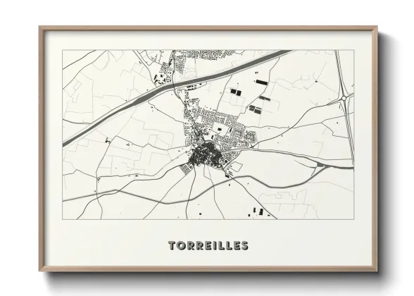 Une affiche de carte sur Torreilles