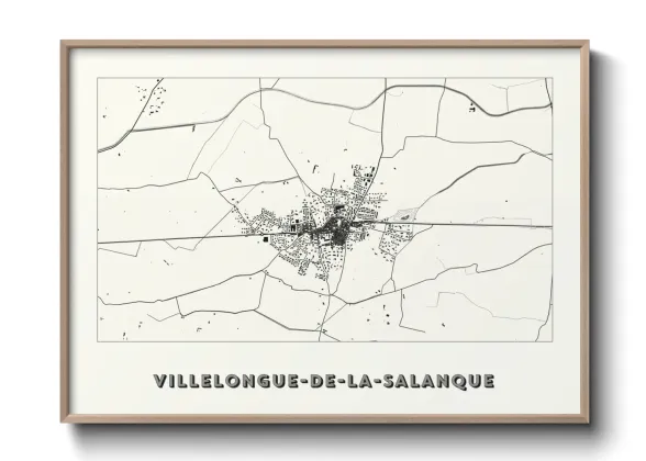 Une affiche de carte sur Villelongue-de-la-Salanque