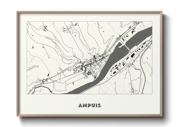 Une affiche de carte sur Ampuis