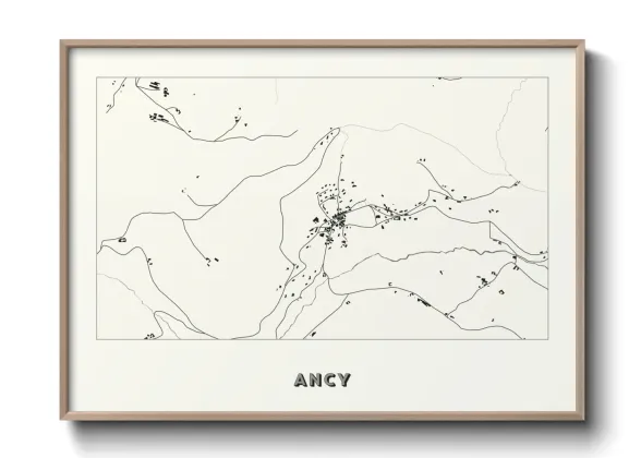 Une affiche de carte sur Ancy