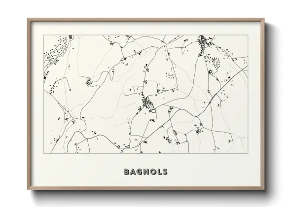 Une affiche de carte sur Bagnols