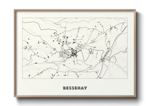 Une affiche de carte sur Bessenay