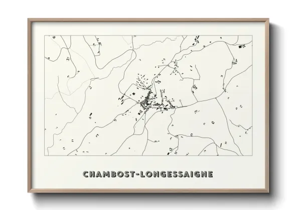 Une affiche de carte sur Chambost-Longessaigne