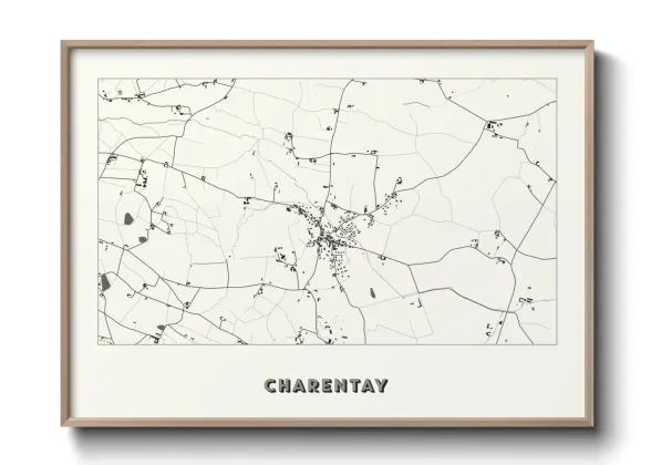 Une affiche de carte sur Charentay