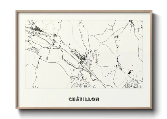 Une affiche de carte sur Châtillon