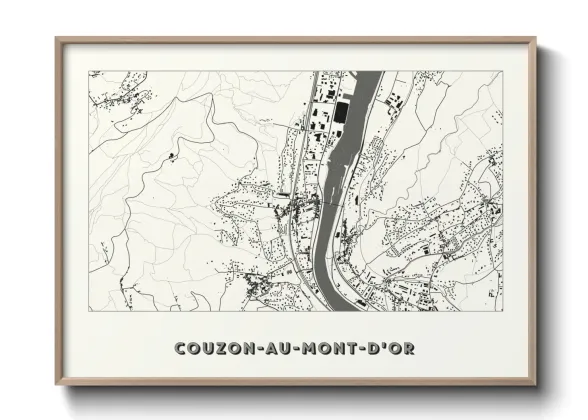 Une affiche de carte sur Couzon-au-Mont-d'Or