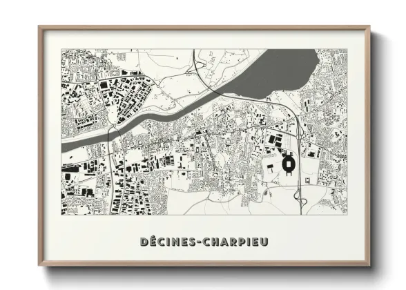 Une affiche de carte sur Décines-Charpieu